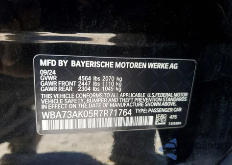 2024 BMW 228Xi z USA, uszkodzony, nr VIN WBA73AK05R7R71764